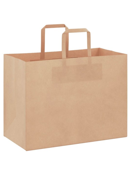 Paperikassit 50 kpl kahvoilla ruskea 32x17x25 cm