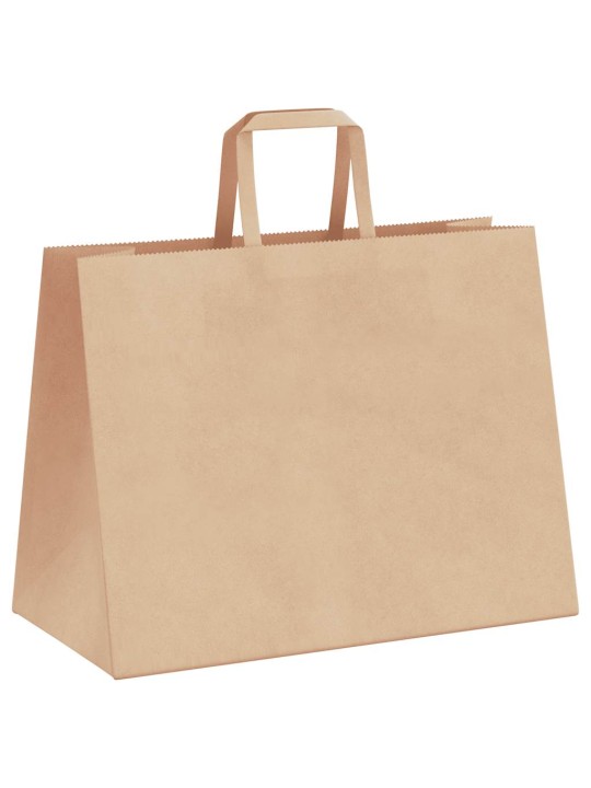 Paperikassit 50 kpl kahvoilla ruskea 32x17x25 cm