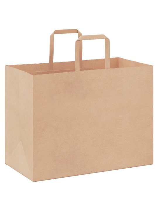 Paperikassit 50 kpl kahvoilla ruskea 32x17x25 cm