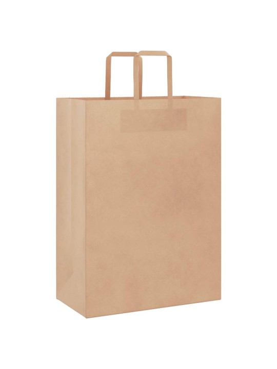 Paperikassit 50 kpl kahvoilla ruskea 32x17x44 cm