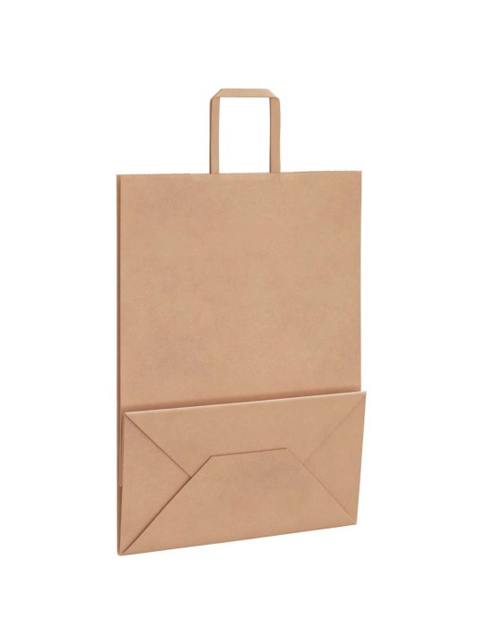 Paperikassit 50 kpl kahvoilla ruskea 32x17x44 cm