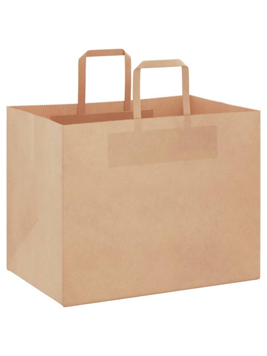 Paperikassit 50 kpl kahvoilla ruskea 32x22x24 cm