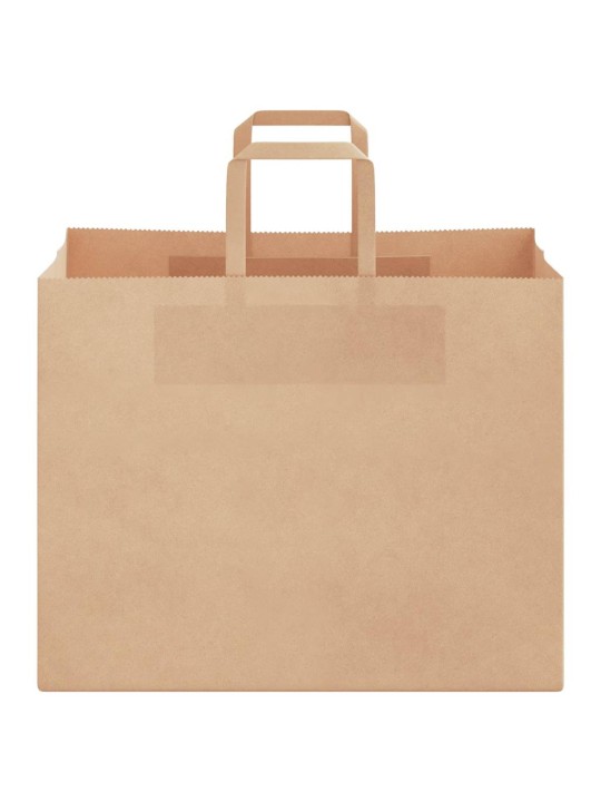 Paperikassit 50 kpl kahvoilla ruskea 32x22x24 cm