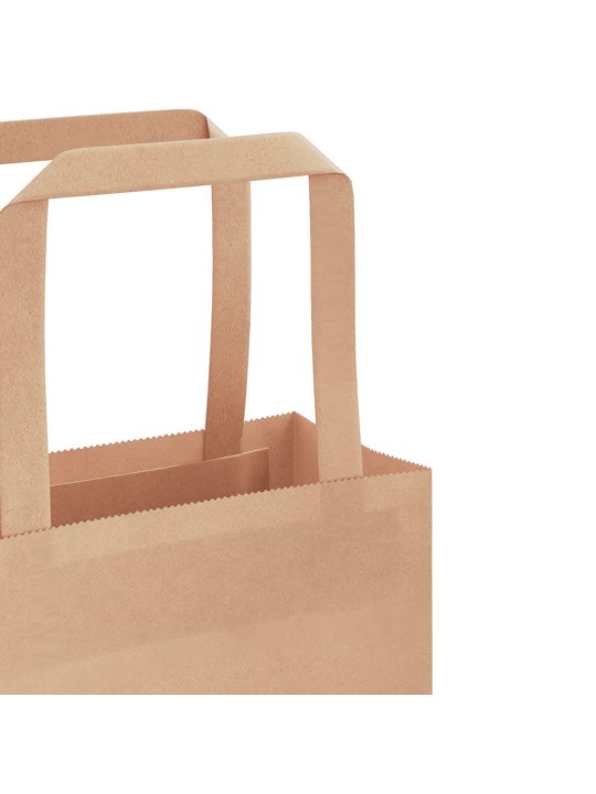 Paperikassit 50 kpl kahvoilla ruskea 32x22x24 cm