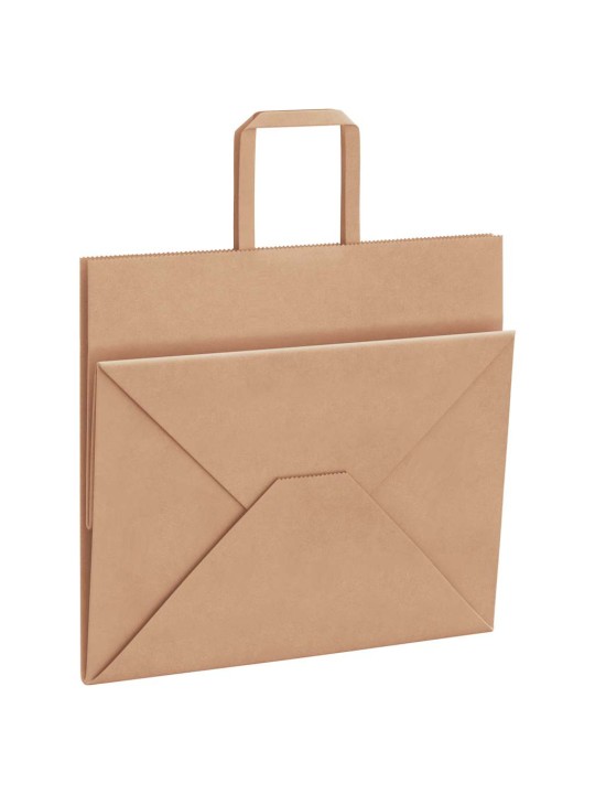 Paperikassit 50 kpl kahvoilla ruskea 32x22x28 cm