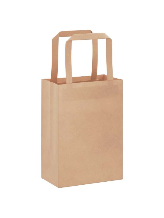 Paperikassit 250 kpl kahvoilla ruskea 15x8x21 cm