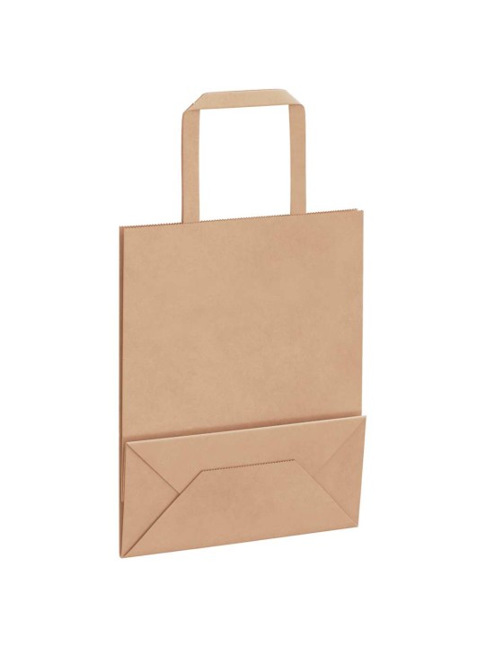 Paperikassit 250 kpl kahvoilla ruskea 18x8x22 cm