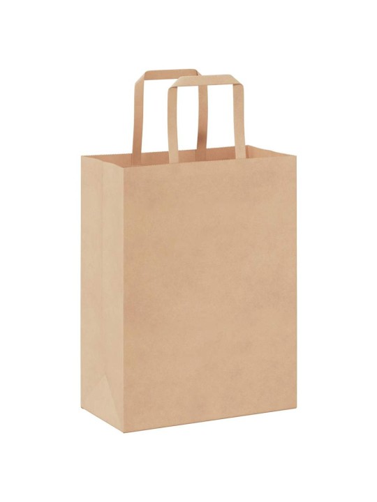 Paperikassit 250 kpl kahvoilla ruskea 21x11x28 cm