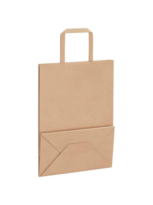 Paperikassit 250 kpl kahvoilla ruskea 21x11x28 cm