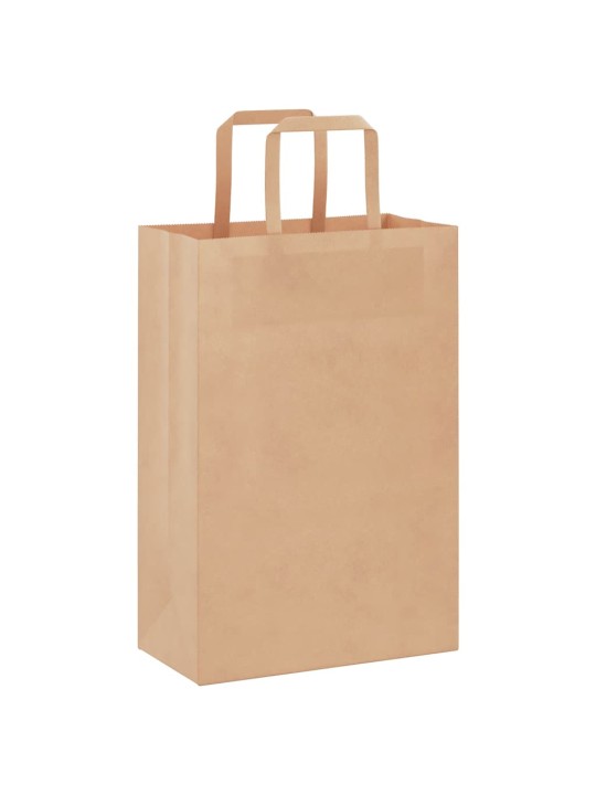 Paperikassit 250 kpl kahvoilla ruskea 21x11x31 cm