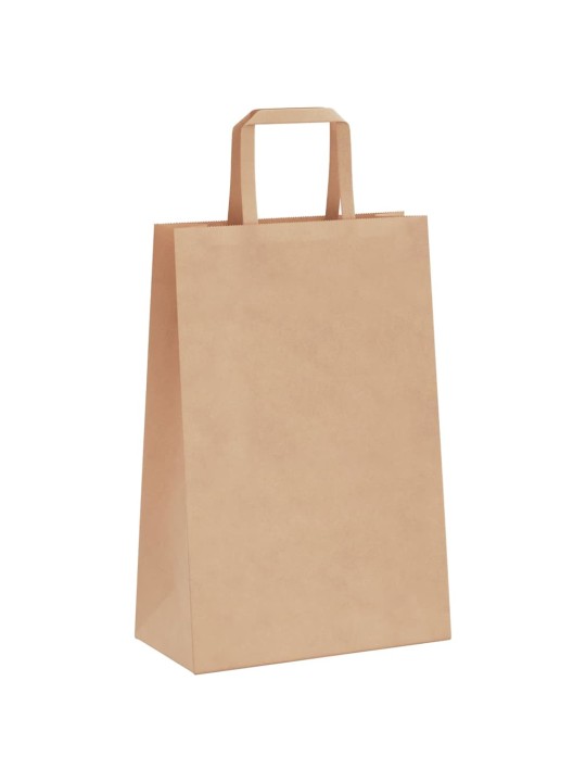 Paperikassit 250 kpl kahvoilla ruskea 21x11x31 cm
