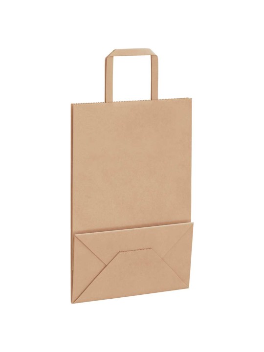 Paperikassit 250 kpl kahvoilla ruskea 21x11x31 cm