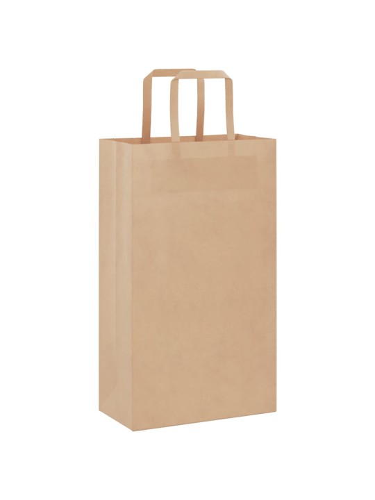 Paperikassit 250 kpl kahvoilla ruskea 21x11x36 cm