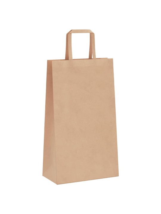 Paperikassit 250 kpl kahvoilla ruskea 21x11x36 cm