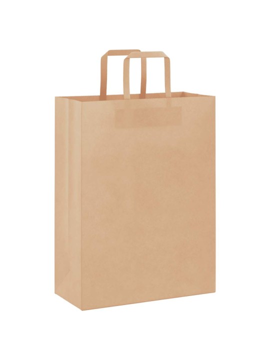 Paperikassit 250 kpl kahvoilla ruskea 26x12x35 cm