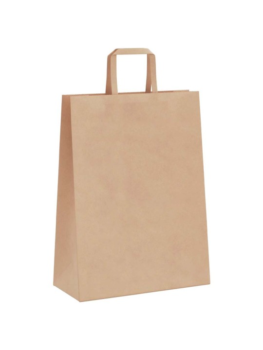 Paperikassit 250 kpl kahvoilla ruskea 26x12x35 cm