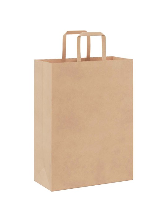 Paperikassit 250 kpl kahvoilla ruskea 26x12x35 cm