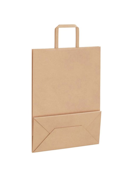 Paperikassit 250 kpl kahvoilla ruskea 26x12x35 cm