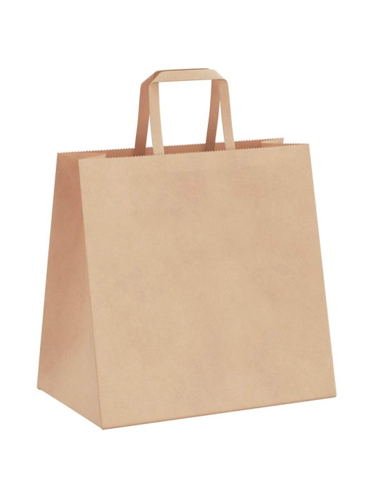 Paperikassit 250 kpl kahvoilla ruskea 26x17x25 cm