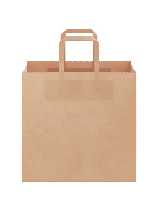 Paperikassit 250 kpl kahvoilla ruskea 26x17x25 cm
