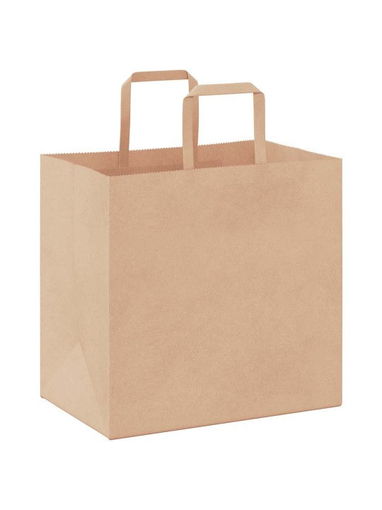 Paperikassit 250 kpl kahvoilla ruskea 26x17x25 cm