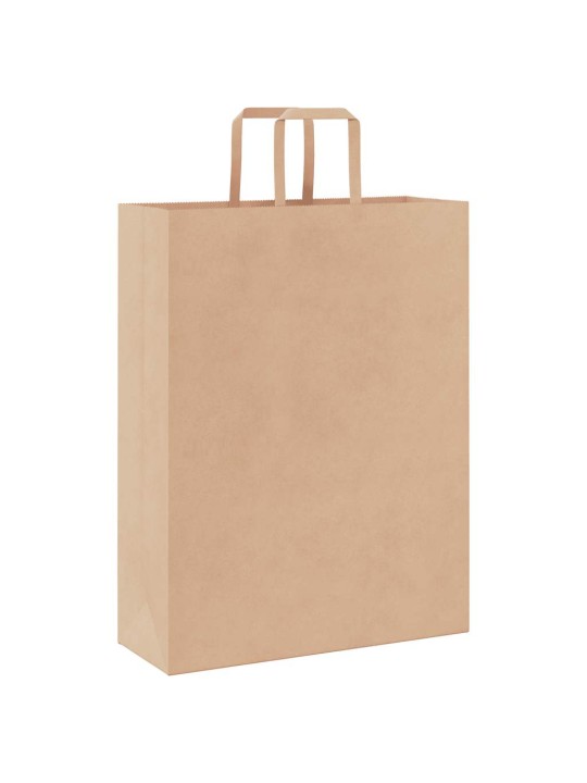 Paperikassit 250 kpl kahvoilla ruskea 32x12x42 cm