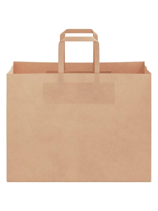 Paperikassit 250 kpl kahvoilla ruskea 32x17x25 cm