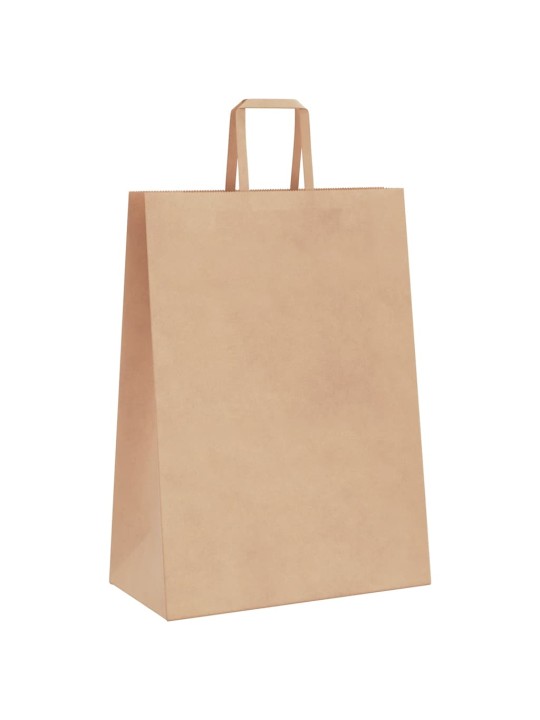Paperikassit 250 kpl kahvoilla ruskea 32x17x44 cm