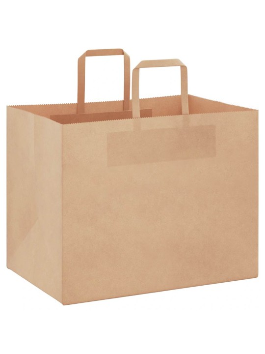 Paperikassit 250 kpl kahvoilla ruskea 32x22x24 cm