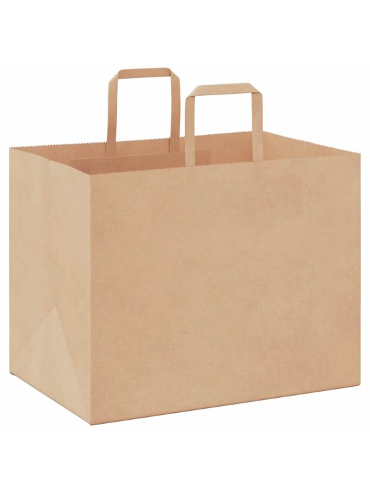 Paperikassit 250 kpl kahvoilla ruskea 32x22x24 cm