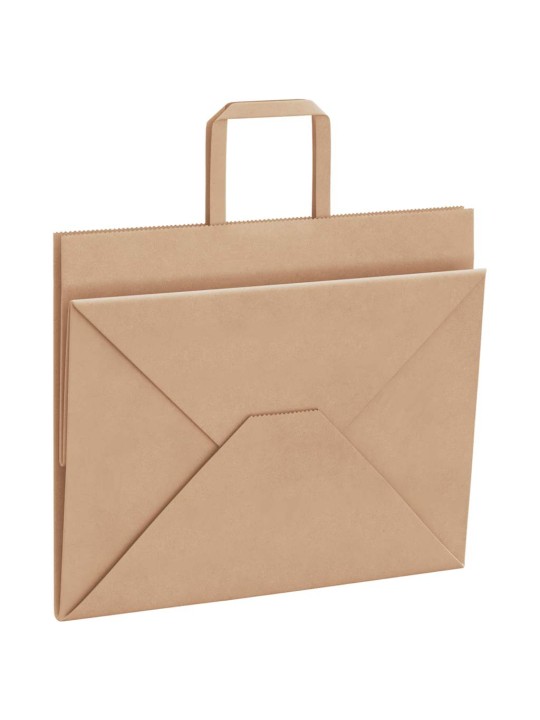 Paperikassit 250 kpl kahvoilla ruskea 32x22x24 cm