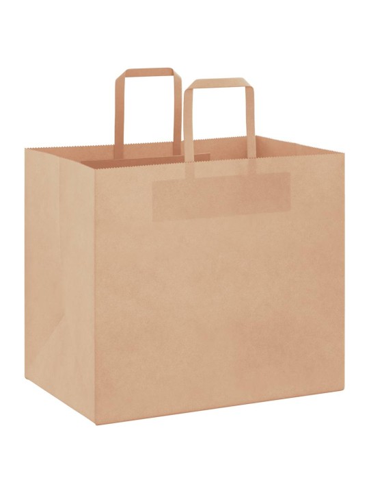 Paperikassit 250 kpl kahvoilla ruskea 32x22x28 cm