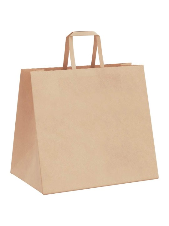 Paperikassit 250 kpl kahvoilla ruskea 32x22x28 cm