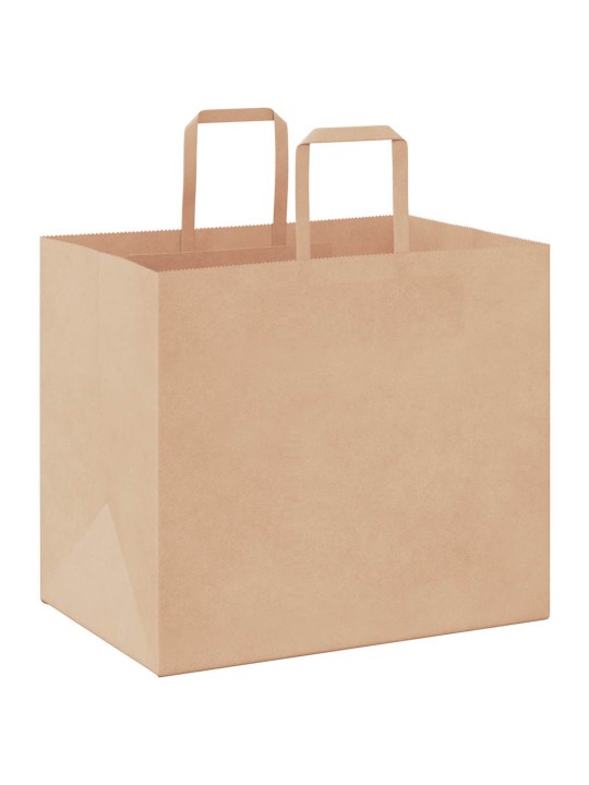 Paperikassit 250 kpl kahvoilla ruskea 32x22x28 cm