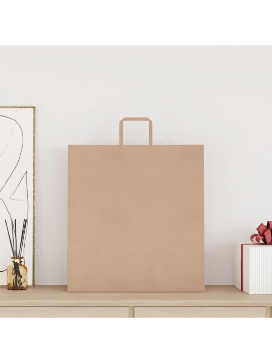 Paperikassit 250 kpl kahvoilla ruskea 45x17x48 cm