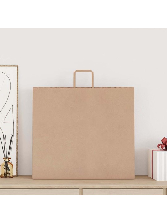 Paperikassit 250 kpl kahvoilla ruskea 54x15x49 cm