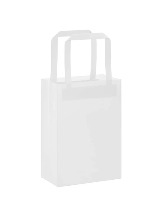 Paperikassit 50 kpl kahvoilla valkoinen 15x8x21 cm
