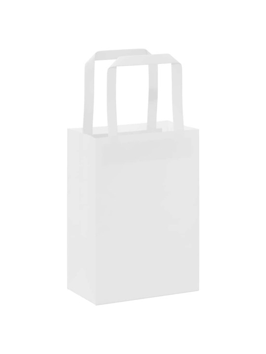 Paperikassit 50 kpl kahvoilla valkoinen 15x8x21 cm