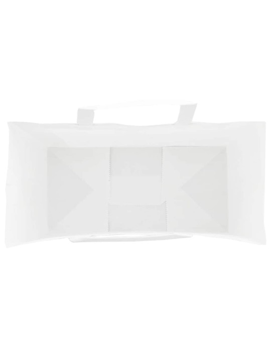 Paperikassit 50 kpl kahvoilla valkoinen 18x8x22 cm