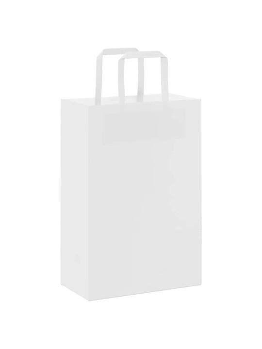 Paperikassit 50 kpl kahvoilla valkoinen 21x11x31 cm