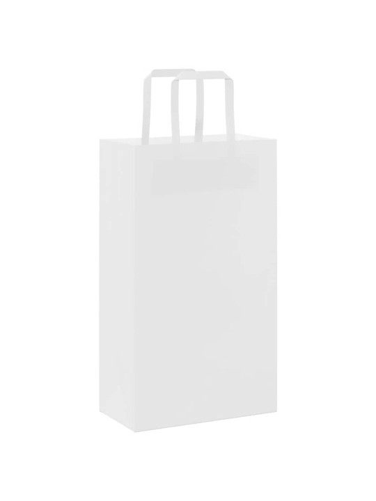 Paperikassit 50 kpl kahvoilla valkoinen 21x11x36 cm