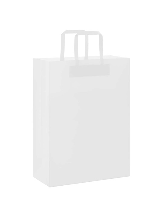 Paperikassit 50 kpl kahvoilla valkoinen 26x12x35 cm