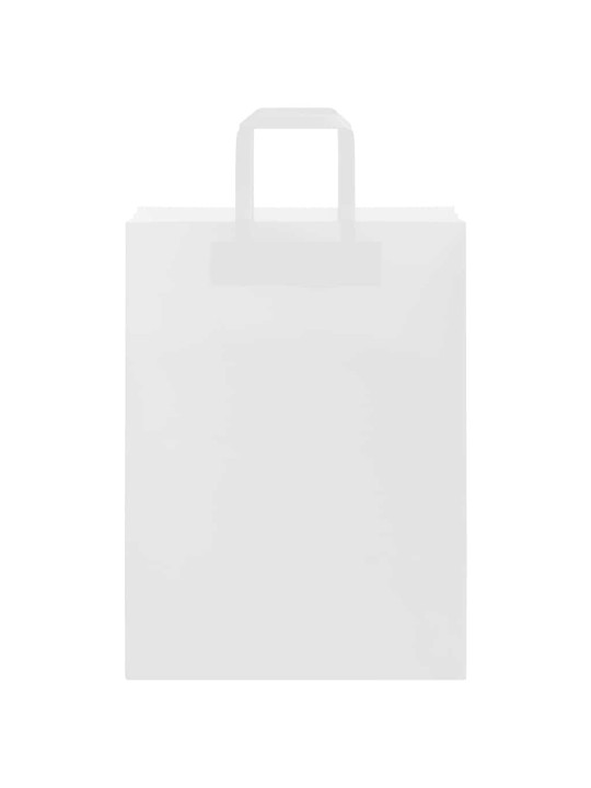 Paperikassit 50 kpl kahvoilla valkoinen 26x12x35 cm