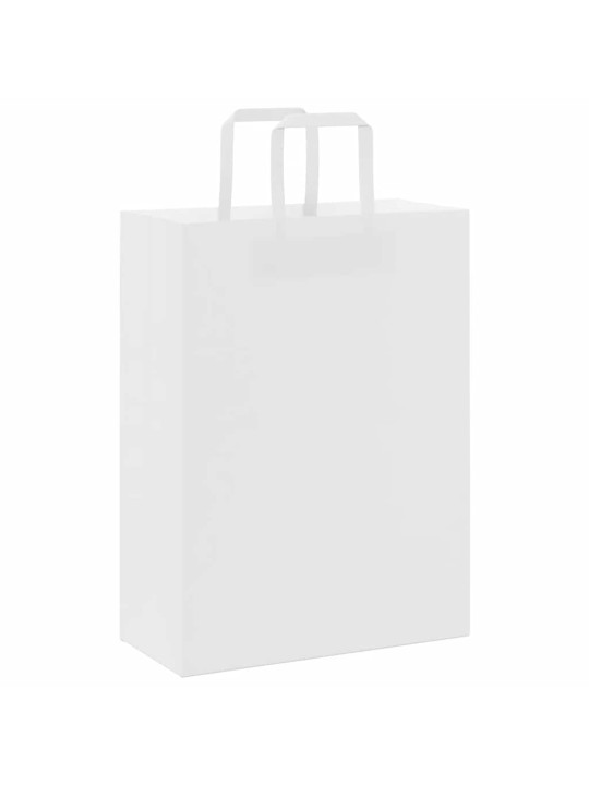 Paperikassit 50 kpl kahvoilla valkoinen 26x12x35 cm