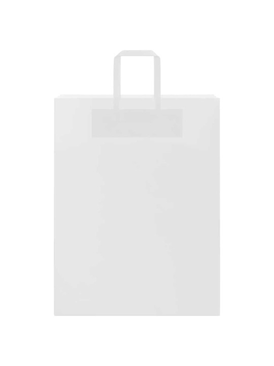 Paperikassit 50 kpl kahvoilla valkoinen 32x12x42 cm
