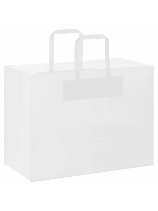 Paperikassit 50 kpl kahvoilla valkoinen 32x17x25 cm