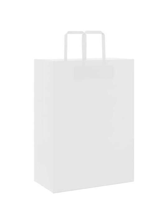 Paperikassit 50 kpl kahvoilla valkoinen 32x17x44 cm