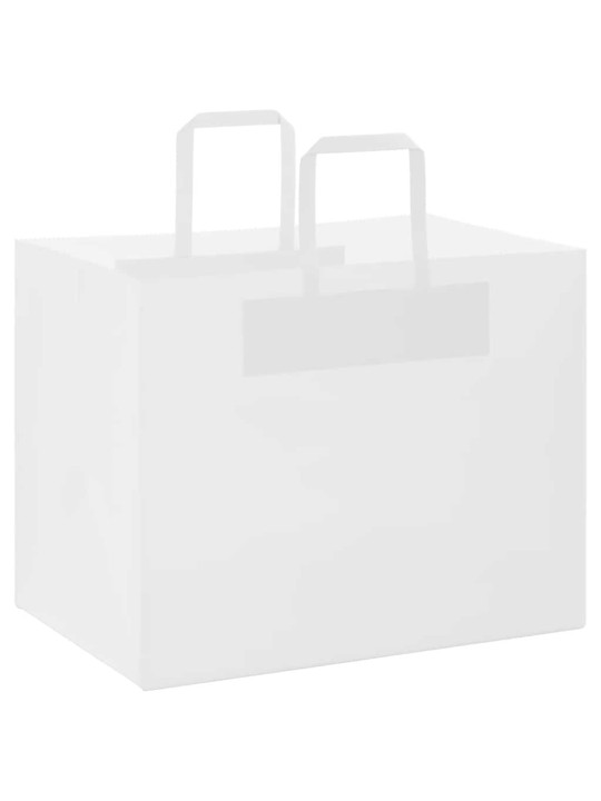 Paperikassit 50 kpl kahvoilla valkoinen 32x22x24 cm