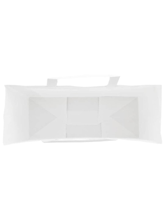Paperikassit 50 kpl kahvoilla valkoinen 45x17x48 cm