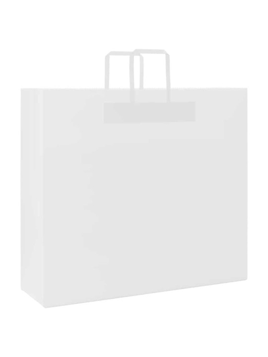 Paperikassit 50 kpl kahvoilla valkoinen 54x15x49 cm
